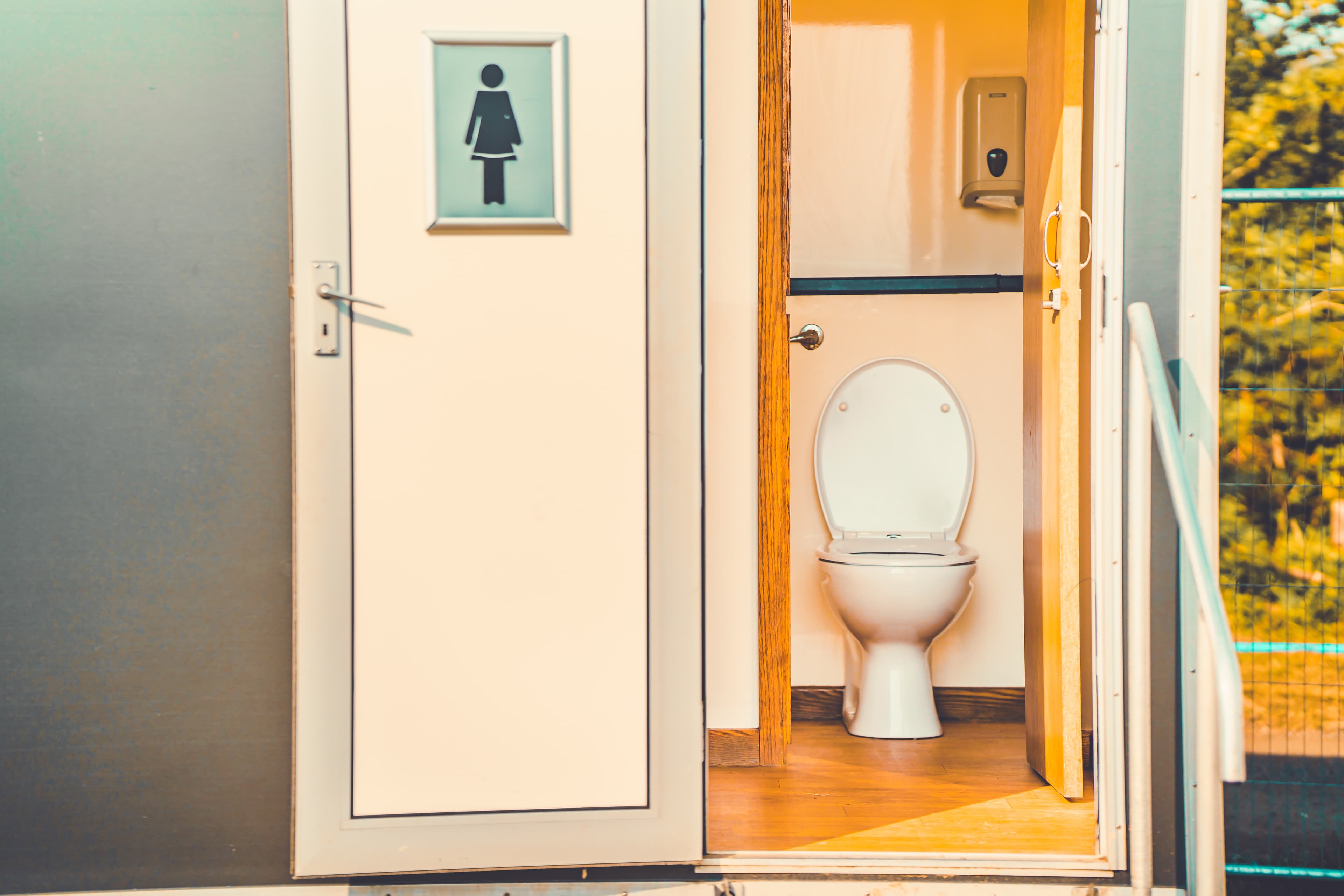 A sparkling clean toilet block